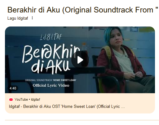 Lirik Lagu Berakhir di Aku – Idgitaf (OST Home Sweet Loan)