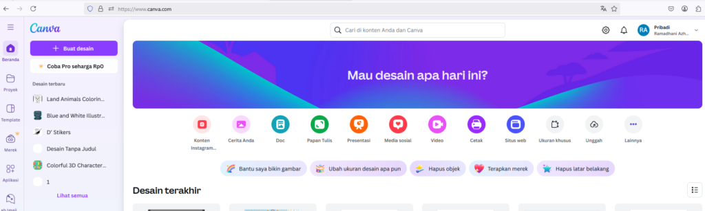 menu canva